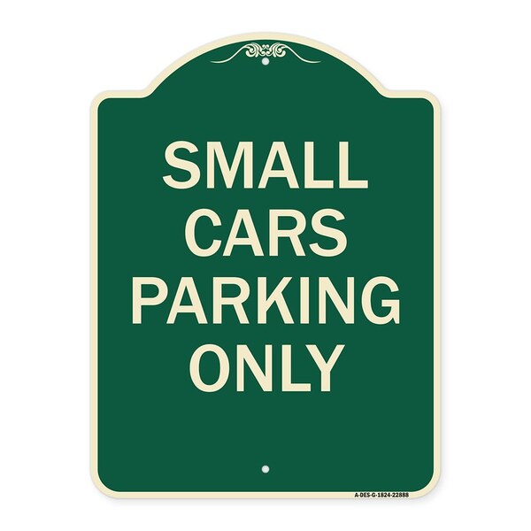 Signmission Small Cars Parking Only Heavy-Gauge Aluminum Architectural Sign, 24" x 18", G-1824-22888 A-DES-G-1824-22888 - main